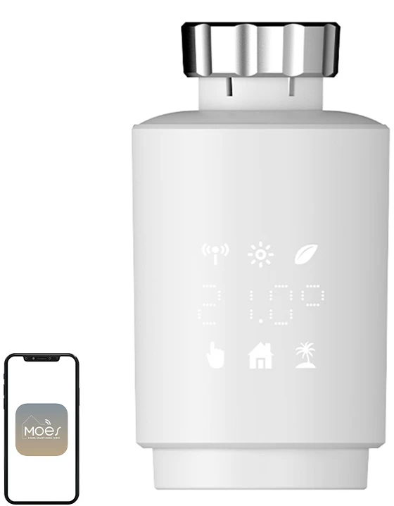 MOES TV02 ZigBee LCD Thermostatic Head