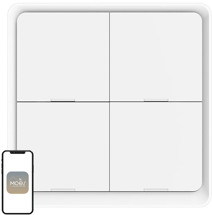 MOES ZT-SY-EU4S ZigBee 4-Button Scene Switch