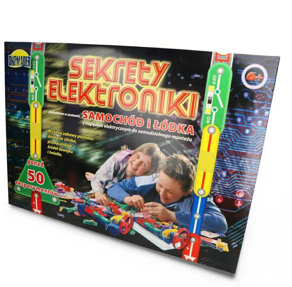 Mokomasis rinkinys – Elektronikos paslaptys – daugiau nei 50 eksperimentų – elektromobilis ir valtis – Dromader 85957