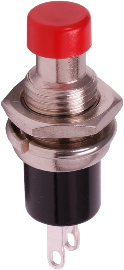 Momentinis mygtukas PBS-110 - raudonas - 250V-1A / 125V-3A - 7mm - apvalus