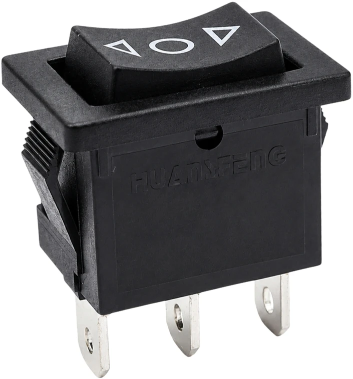Momentinis svirtinis jungiklis - monostabilus KCD1- 21x15mm (ĮJUNGTA)-IŠJUNGTA-(ĮJUNGTA) 250V - 3 kontaktų