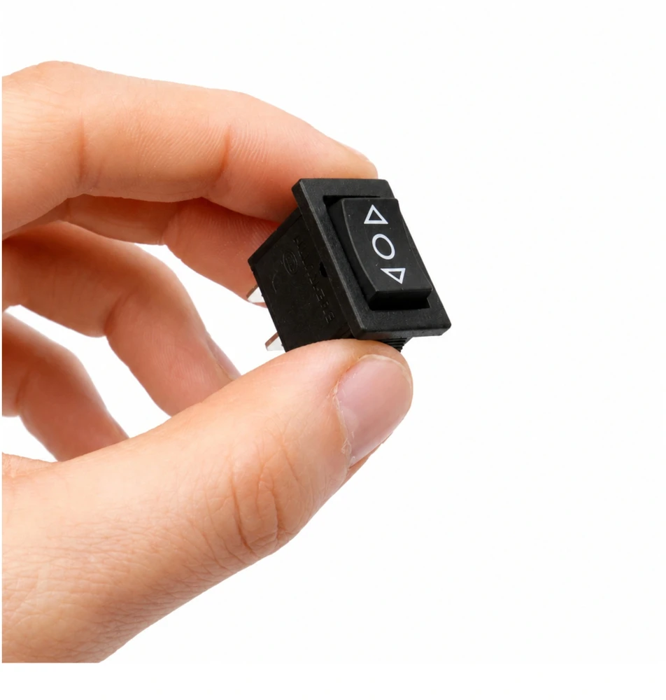 Momentinis svirtinis jungiklis - monostabilus KCD1- 21x15mm (ĮJUNGTA)-IŠJUNGTA-(ĮJUNGTA) 250V - 3 kontaktų