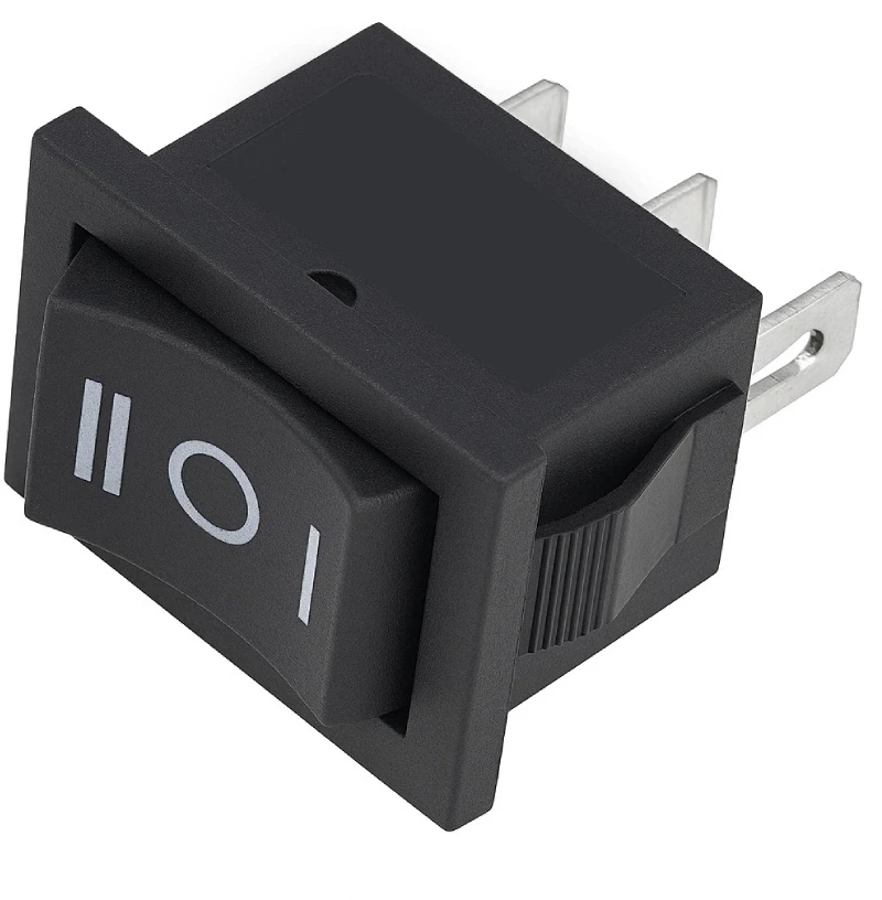 Momentinis svirtinis jungiklis - monostabilus KCD1- 21x15mm (ĮJUNGTA)-IŠJUNGTA-(ĮJUNGTA) 250V - 3 kontaktų