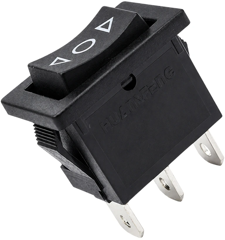 Momentinis svirtinis jungiklis - monostabilus KCD1- 21x15mm (ĮJUNGTA)-IŠJUNGTA-(ĮJUNGTA) 250V - 3 kontaktų