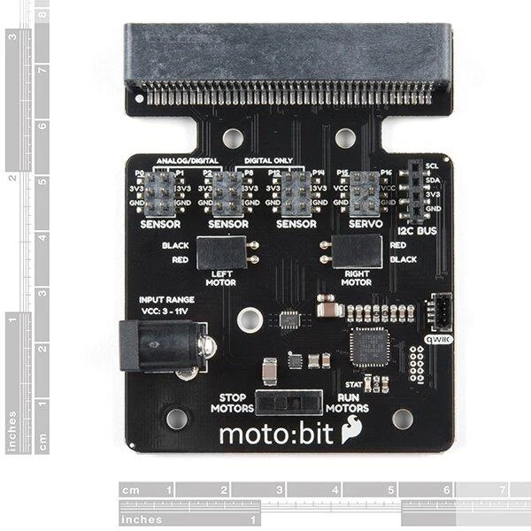 Moto:bit variklio valdiklis, BBC micro:bit priedėlis, Qwiic, SparkFun DEV-15713