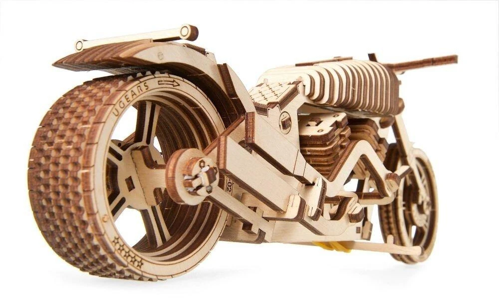 Motociklas VM-02 - mechaninis lankstymo modelis - lukštas - 189 elementai - Ugearsmodels 70051