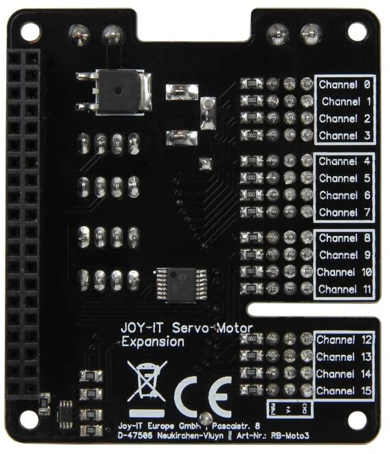 MotoPi – 16 kanalų PWM servo valdiklis, skirtas Raspberry Pi – Joy-IT RB-Moto3