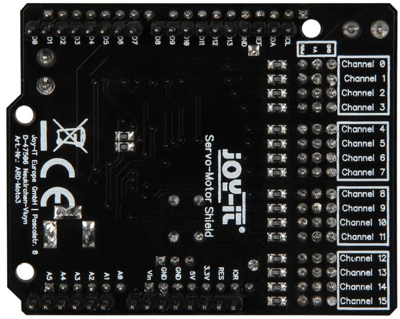 Motorino – 16 kanalų PWM servo valdiklis, skirtas Arduino – Joy-IT ARD-Moto3