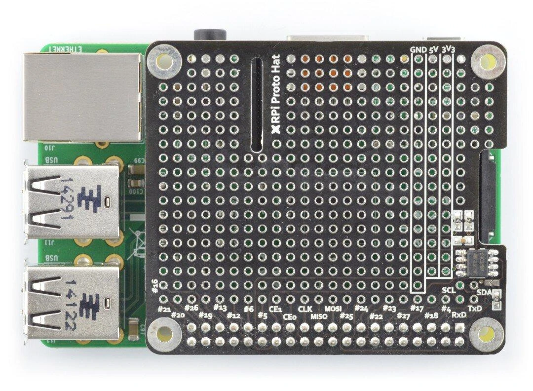 MSX Proto priedėlis su GPIO žymėjimu