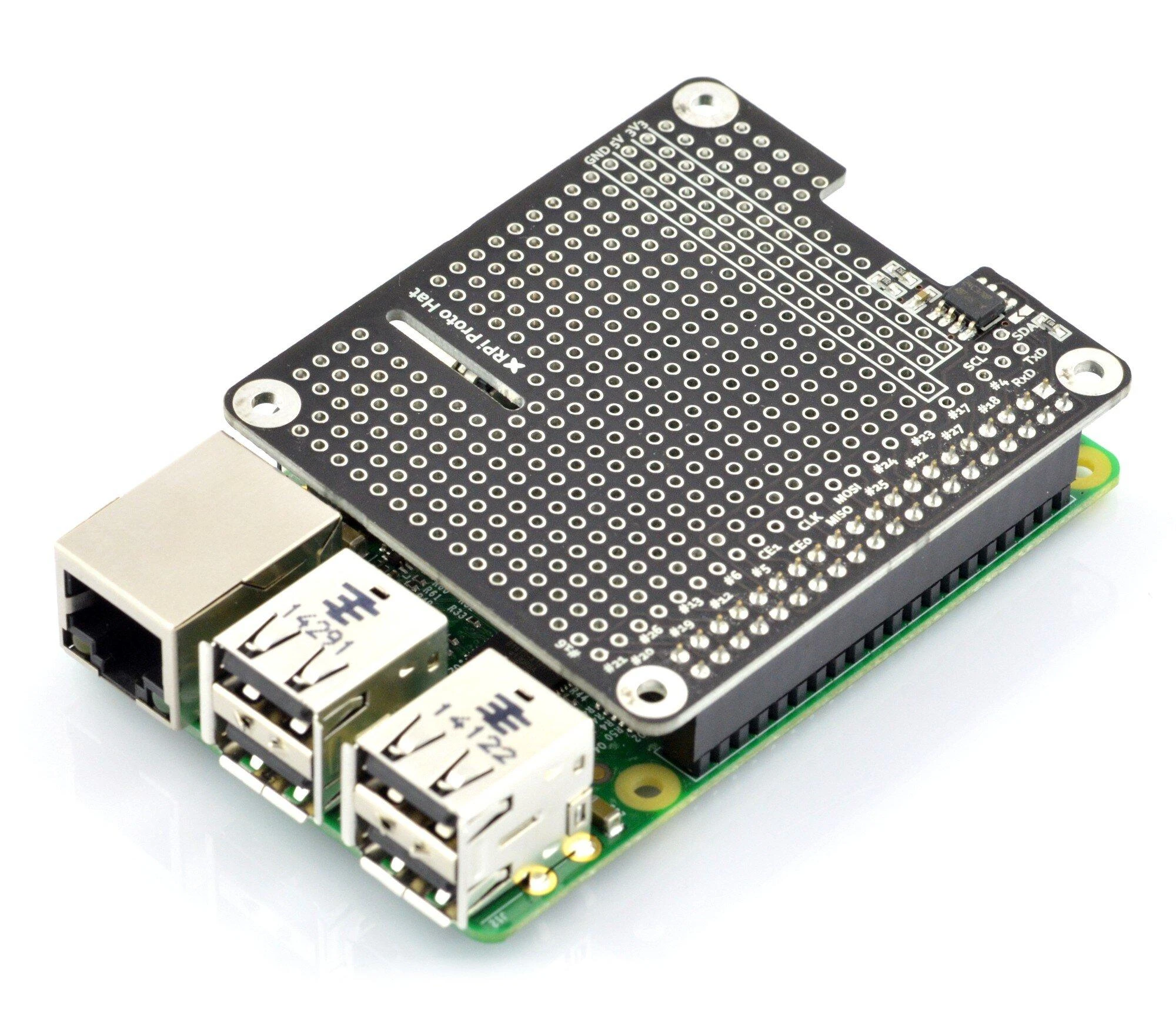 MSX Proto priedėlis Raspberry Pi plokštei su jungtimis