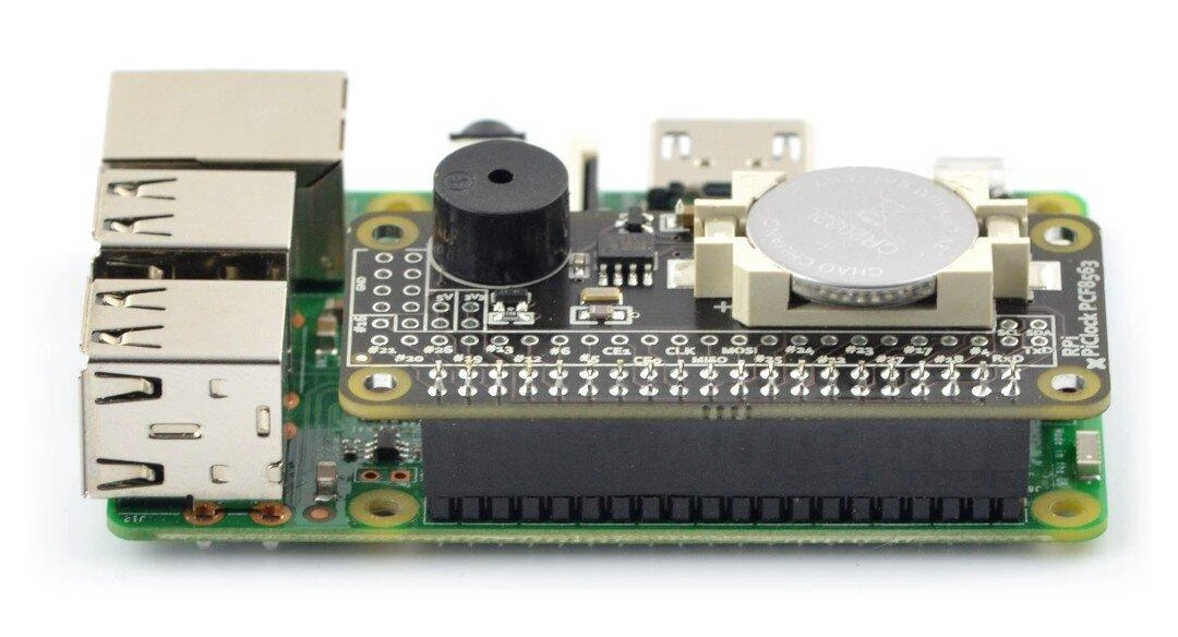 PiClock RTC modulis su baterija ir garsiniu signalu Raspberry Pi