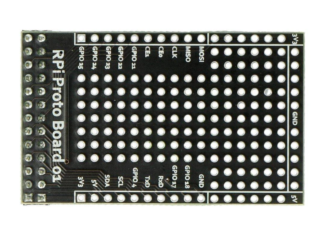 Raspberry Pi prototipavimo plokštė su GPIO žymėjimais