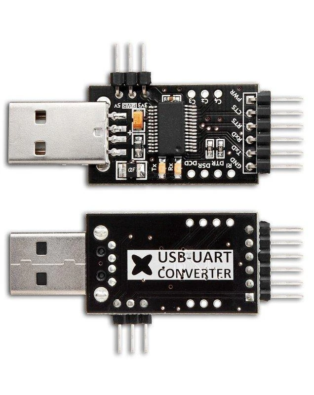 FT232RL USB-UART keitiklis viršus ir apačia