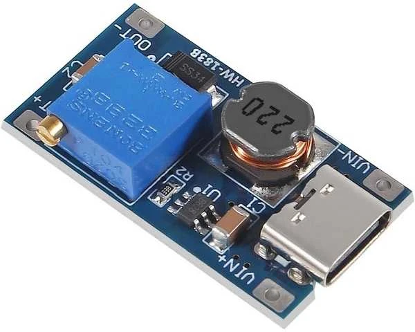 Oem MT3608 2A USB tipo C keitiklis - STEP-UP - reguliuojama įtampa 5-28V