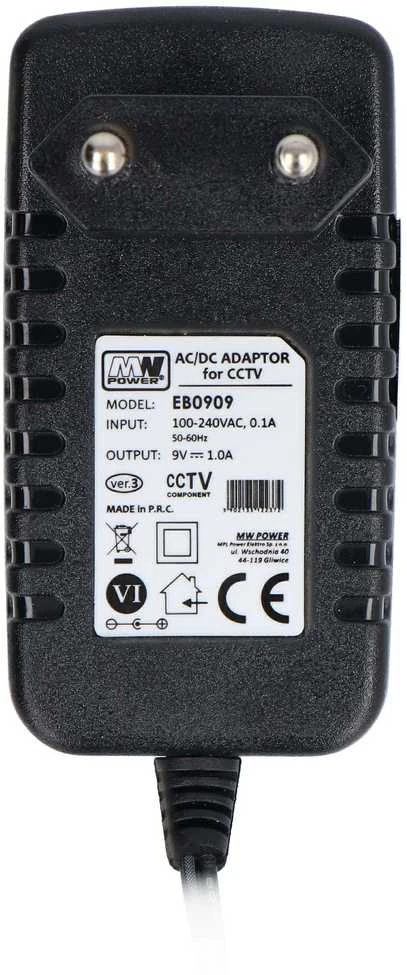 MW Power EB0909 maitinimo blokas su technine etikete