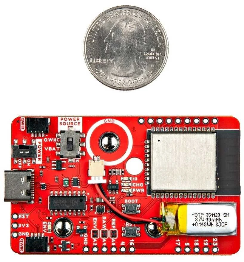 MyoWare 2.0 Wireless Shield – MyoWare 2.0 raumenų jutiklio išplėtimo modulis – ESP32-WROOM – SparkFun DEV-23387