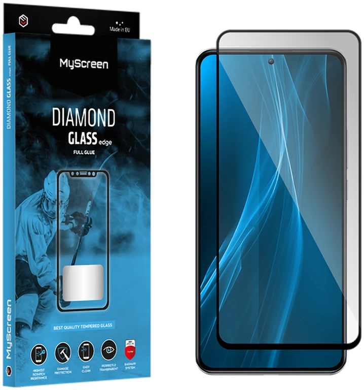 MyScreen DIAMOND GLASS LITE edge FULL GLUE juodas apsauginis stiklas Samsung Galaxy S23 FE
