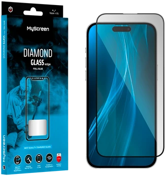 MyScreen DIAMOND GLASS LITE edge FULL GLUE apsauginis stiklas Apple iPhone 14 6.1" - juodas