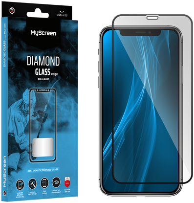 MyScreen DIAMOND GLASS LITE edge FULL GLUE juodas apsauginis stiklas Apple iPhone XR/11