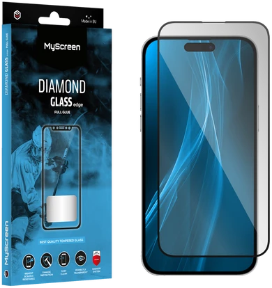 MyScreen DIAMOND GLASS LITE edge FULL GLUE juodas apsauginis stiklas Apple iPhone 15 Pro 6.1"