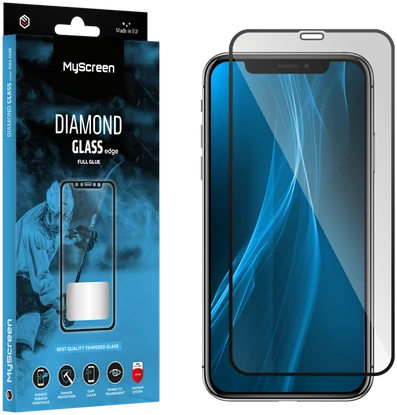 MyScreen DIAMOND GLASS LITE edge FULL GLUE juodas apsauginis stiklas Apple iPhone X/Xs/11 Pro
