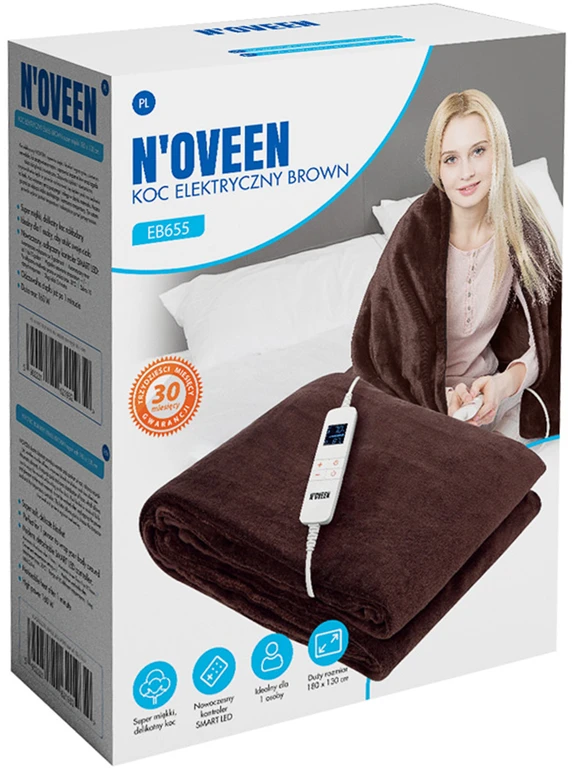 Noveen Oem N'OVEEN EB655 RUDA elektrinė antklodė 180 x 130 cm