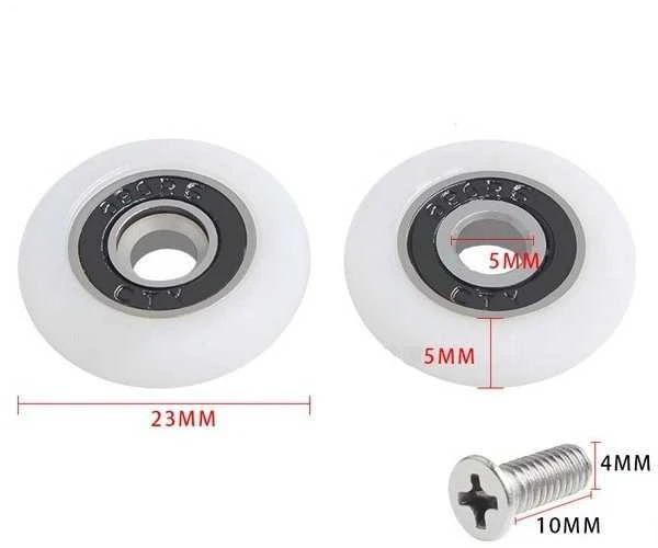 Oem Nailono kreipiamasis ratas 5x23x5mm - ašis 5mm - guolio ritinėlis - 3D spausdintuvams