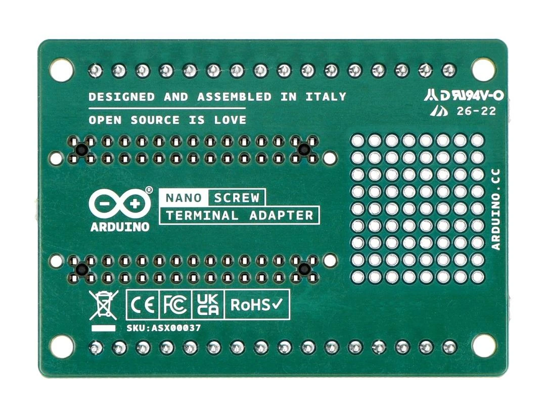 Arduino Nano adapterio plokštė iš apačios