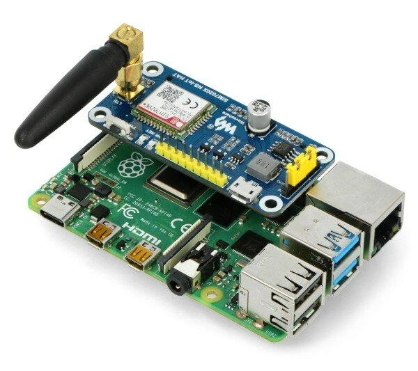 NB-IoT HAT, GSM SIM7020E, Raspberry Pi 4B/3B+/3B/2B/Zero priedėlis, Waveshare 15936