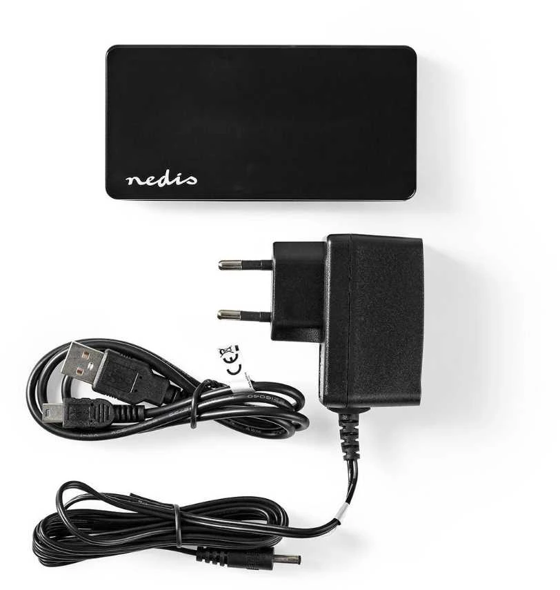 Nedis Šakotuvas USB 2.0 7 prievadų su maitinimo šaltiniu