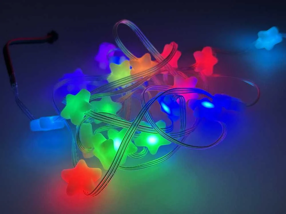 NeoPixel žvaigždės formos pikselių juosta - 20x 5050 RGB LED juostelė žvaigždžių pavidalu - skaitmeninė, adresuojama - 5V - Adafruit 5982