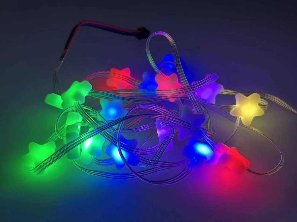 NeoPixel žvaigždės formos pikselių juosta - 20x 5050 RGB LED juostelė žvaigždžių pavidalu - skaitmeninė, adresuojama - 5V - Adafruit 5982