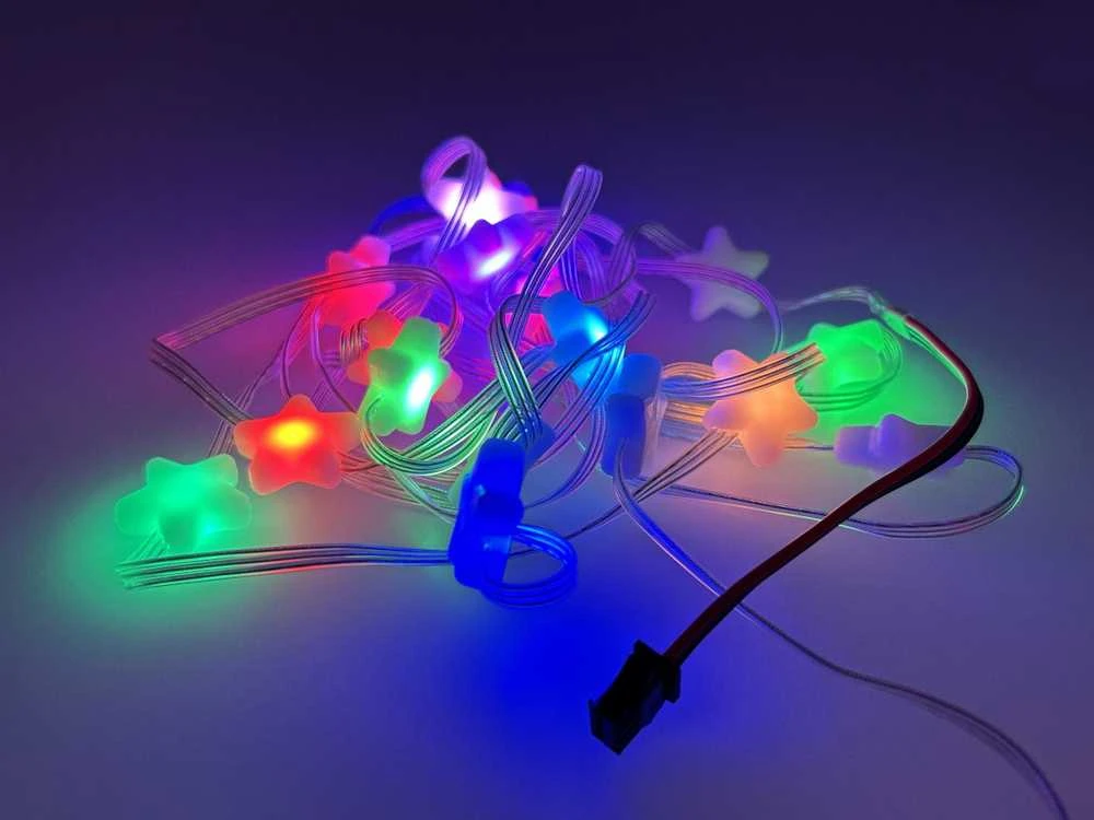 NeoPixel žvaigždės formos pikselių juosta - 20x 5050 RGB LED juostelė žvaigždžių pavidalu - skaitmeninė, adresuojama - 5V - Adafruit 5982