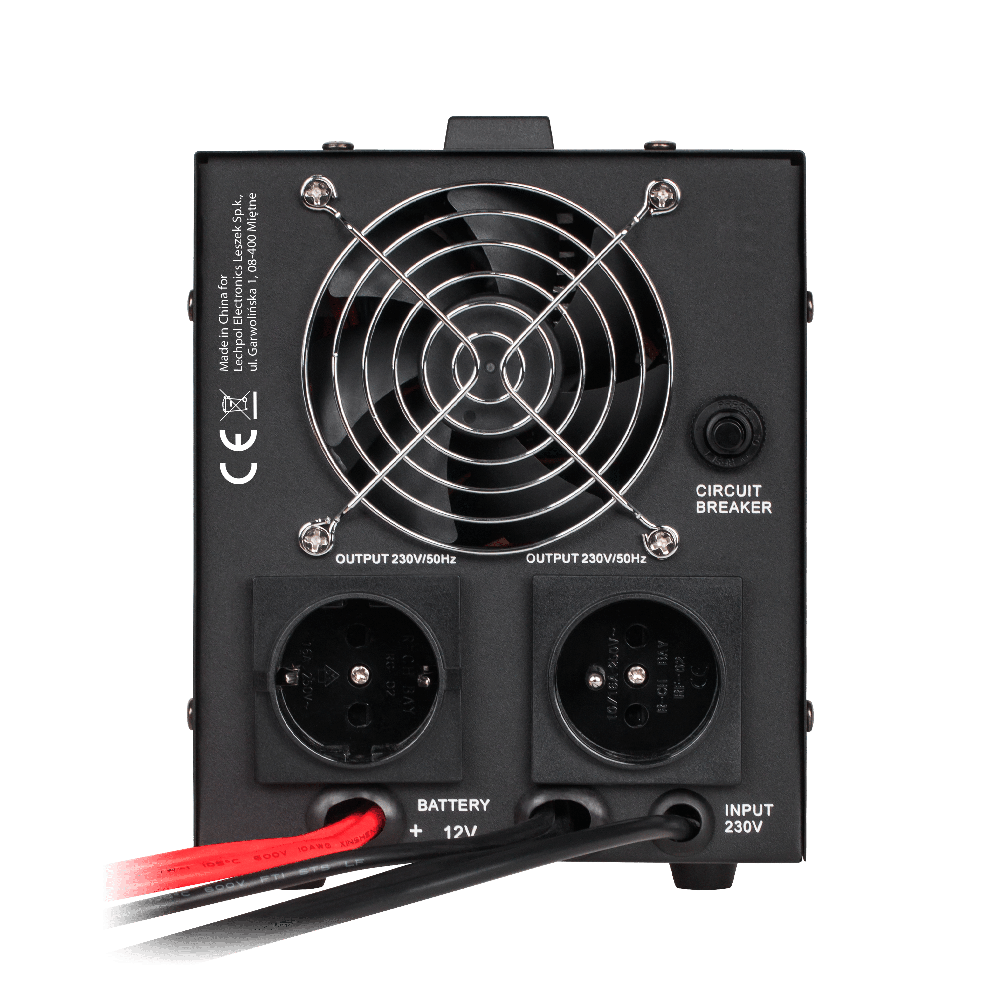 KEMOT PROsinus-800 nepertraukiamo maitinimo šaltinis su gryna sinusine banga ir įkrovimo funkcija 12V 230V 800VA/500W - juoda