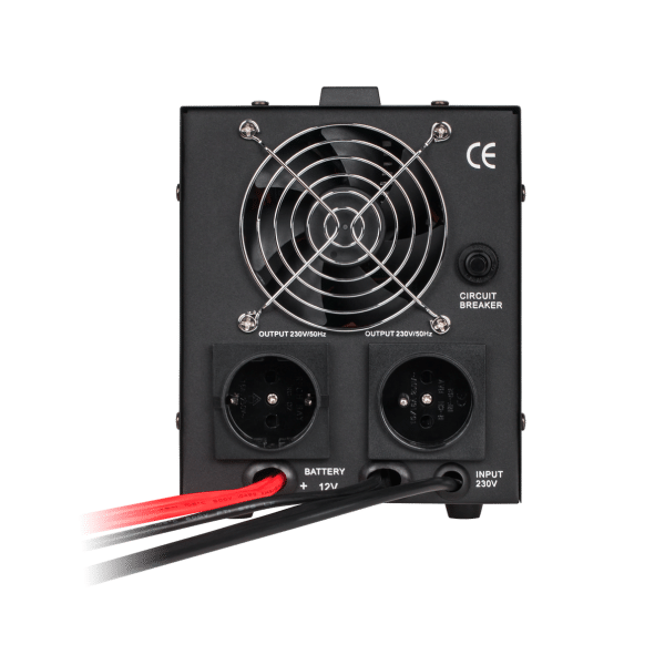 KEMOT PROsinus-800 nepertraukiamo maitinimo šaltinis su gryna sinusine banga ir įkrovimo funkcija 12V 230V 800VA/500W - juoda