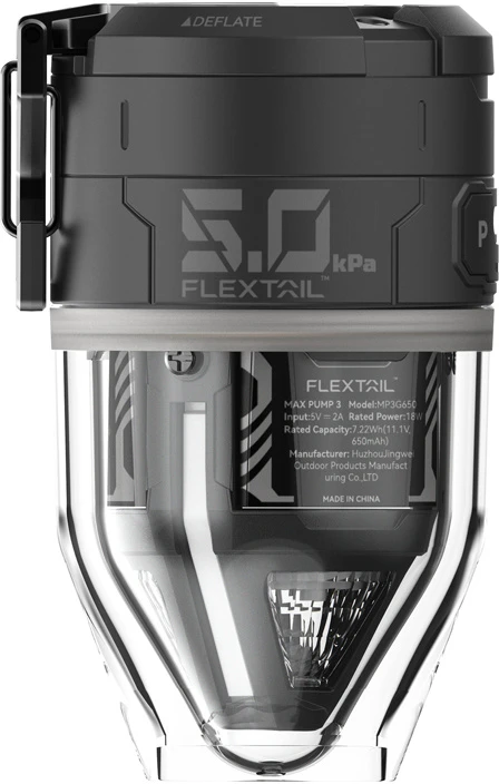 FLEXTAILGEAR nešiojama oro pompa, 5,0 kPa, 500 l/min, USB įkrovimas, su apšvietimu, MP3G650-BK