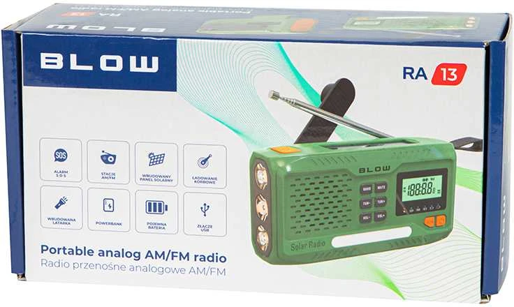 Nešiojamas analoginis AM/FM radijas BLOW RA13 solar