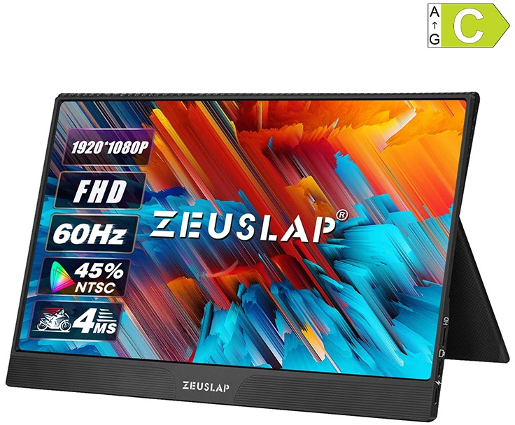 ZEUSLAP Z15ST Portable Monitorius with a 15.6" Jutiklinis ekranas