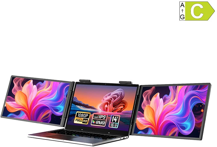 Monitorius ZEUSLAP ZB14 - Full HD | IPS | 2x 14"