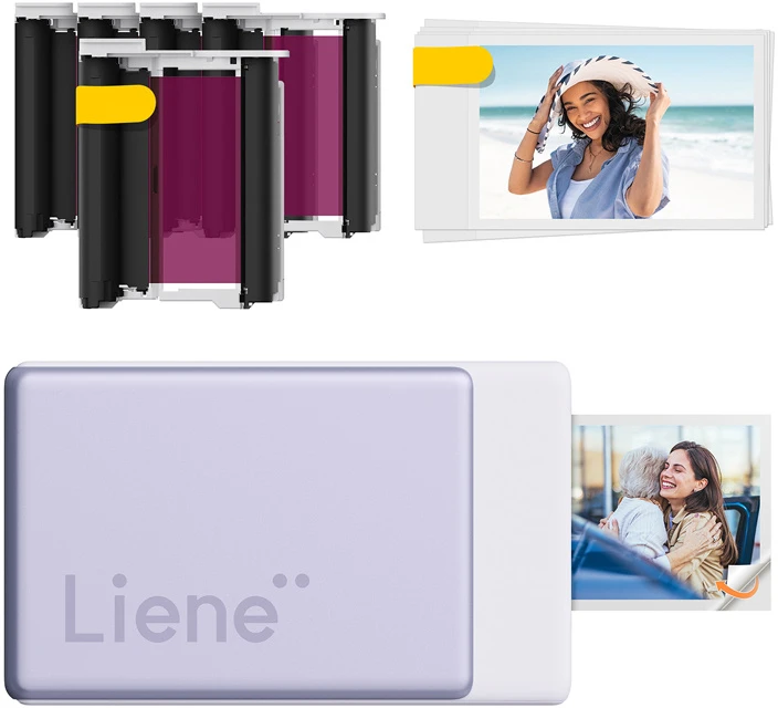 Liene Pearl N200 Pro 2x3" Portable Photo Spausdintuvas Kit (Violetinė)