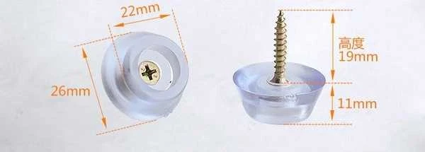 Oem Neslystantis padas N8 kėdei 26x22mm - prisukamos baldų kojelės
