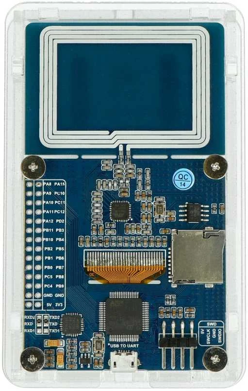 Waveshare NFC plokštė skaidriame dėkle