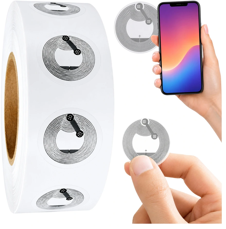 NFC lipdukas NTAG213 - 25 mm - 140 baitų - lipnus 13.56 MHz