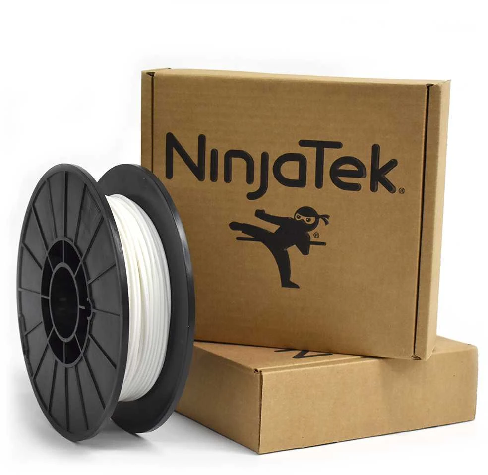NinjaTek Cheetah baltas 3D siūlas 2.85 mm rite su dėže
