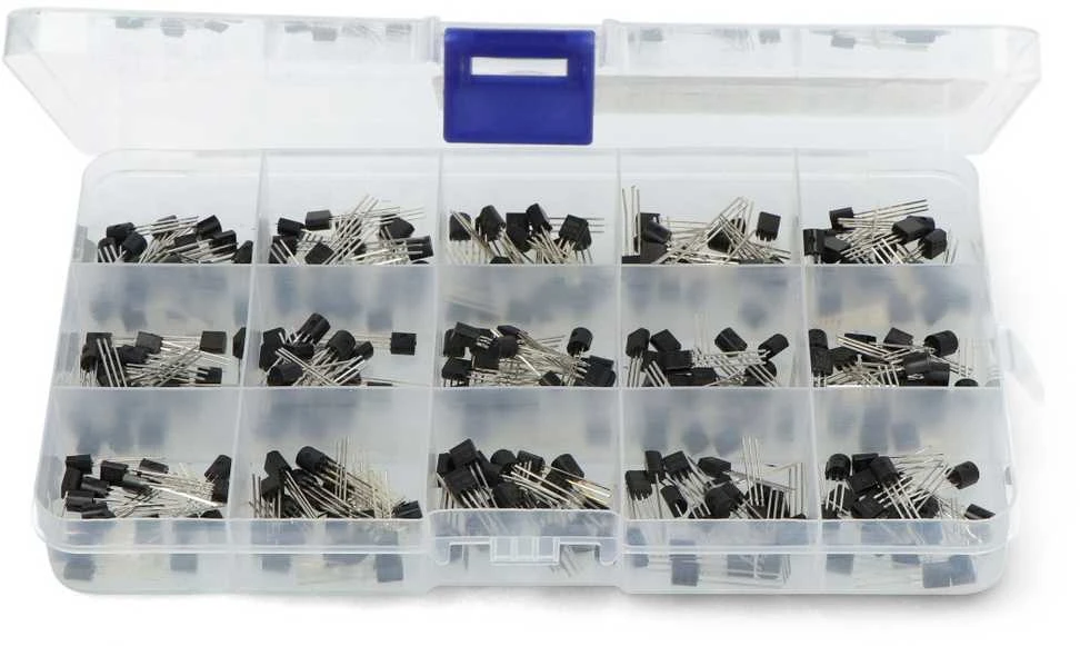 TO-92 tranzistorių rinkinys plastikiniame organizatoriuje