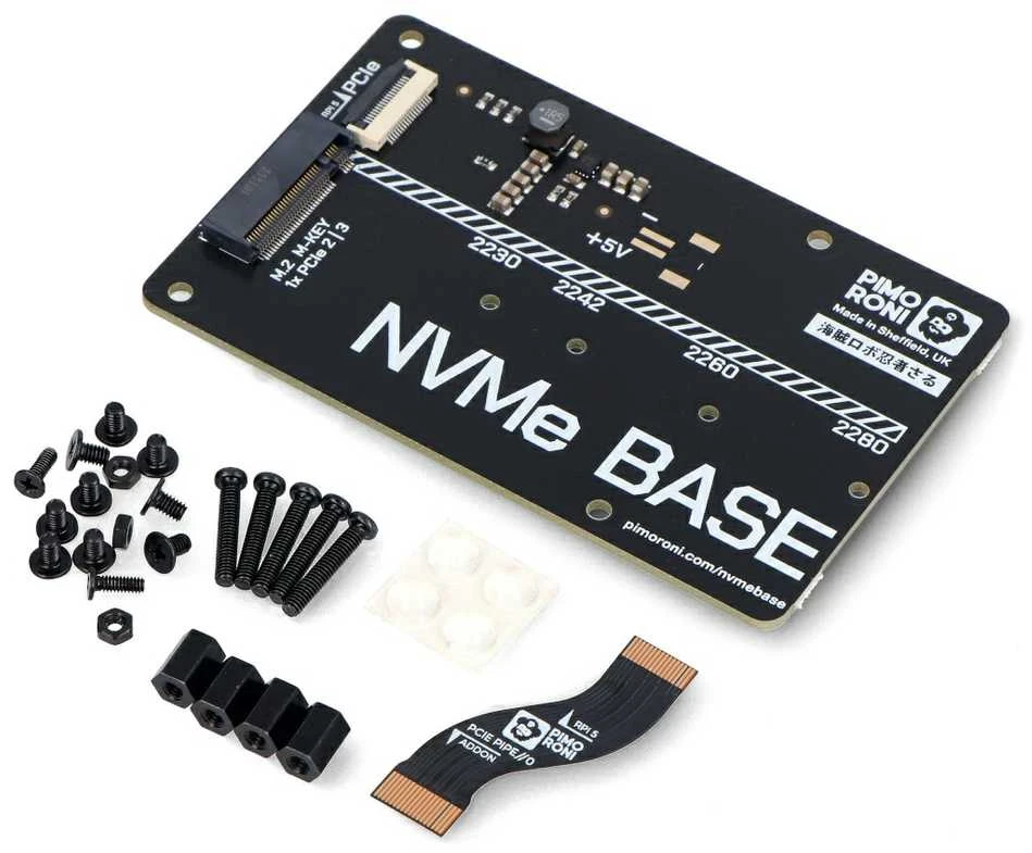 NVMe Base išplėtimo plokštė – skirta Raspberry Pi 5 – Pimoroni PIM699