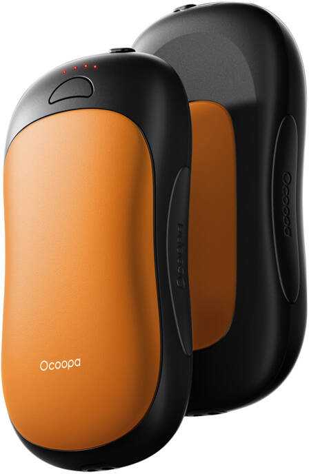 Ocoopa UT3 Pro 2x5000 mAh rankų šildytuvas su powerbank funkcija USB-C - oranžinė/juoda