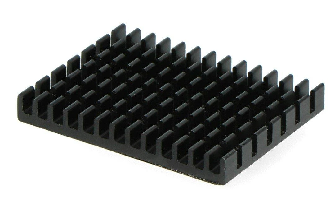 Juodas aliumininis radiatorius Raspberry Pi 4