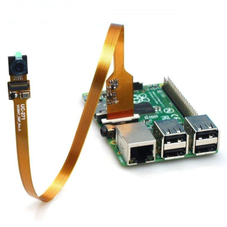 Raspberry Pi šnipinėjimo kamera su lankstaus tipo laidu