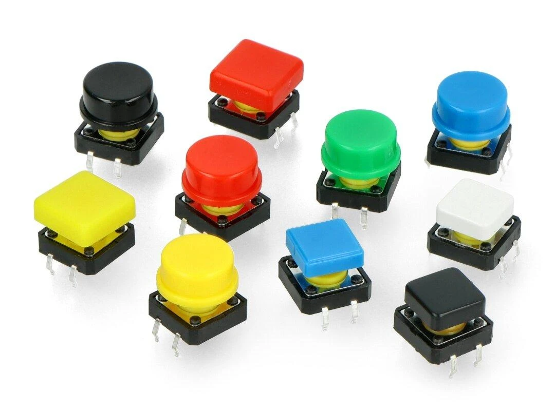 Oem 12x12mm mygtukų rinkinys 50 vnt - spalvoti dangteliai + dėžutė
